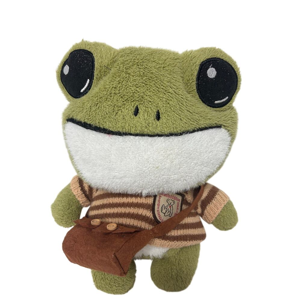 Kawaii Adventure Frog Plush 11" Sweater and Faux Crossbody Bag Stuffed Toy